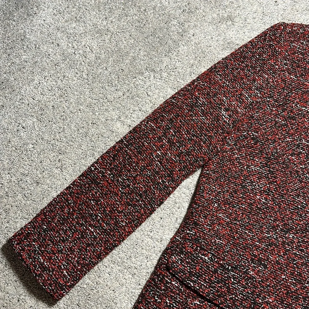 Calvin Klein Tweed Topper Jacket Open Front Collarless - Size 10 - Picture 11 of 16